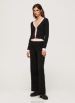 Black Ribbed Knit Trousers Pepe Jeans L20F2F306 Women