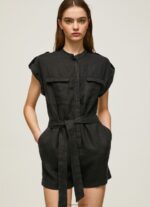 Black Short Jumpsuit With Belt Pepe Jeans L20F2F177 Women - Image 3