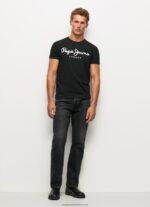 Black Short-Sleeved Cotton T-Shirt Pepe Jeans L20F2F1003 Men - Image 2