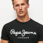 Black Short-Sleeved Cotton T-Shirt Pepe Jeans L20F2F1003 Men