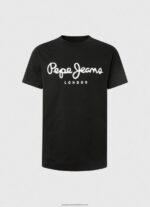 Black Short-Sleeved Cotton T-Shirt Pepe Jeans L20F2F1003 Men - Image 5