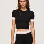 Black Short Sleeved Round Neck Top Pepe Jeans L20F2F263 Women