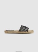 Black Siva Jacquard Jute Sandals Pepe Jeans L20F2F683 Women