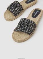 Black Siva Jacquard Jute Sandals Pepe Jeans L20F2F683 Women - Image 3