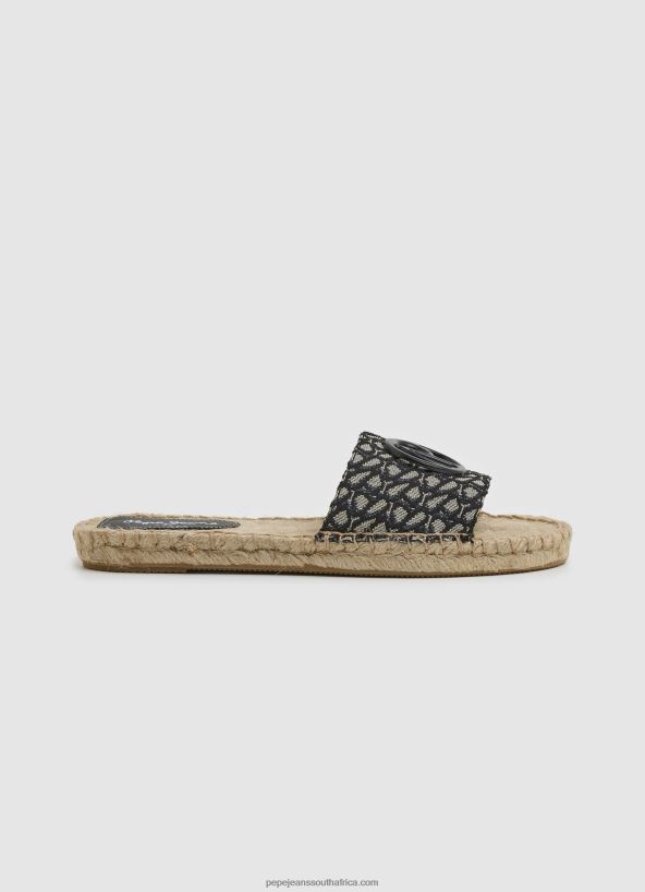 black_siva_jacquard_jute_sandals_pepe_jeans_l20f2f683_women.jpg Black Siva Jacquard Jute Sandals Pepe Jeans L20F2F683 Women - Image 1