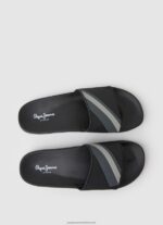Black Slider Texture Beach Flip Flops Pepe Jeans L20F2F1263 Men - Image 2