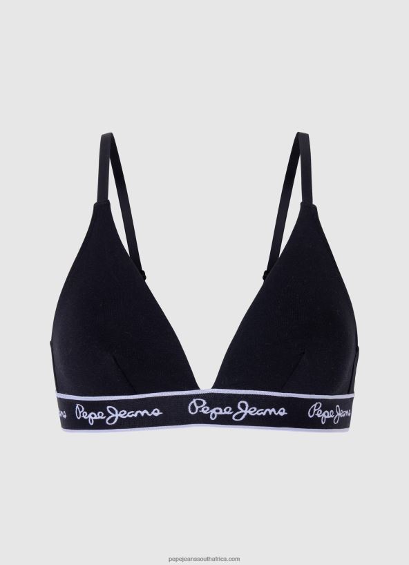 black_stretchy_cotton_bra_pepe_jeans_l20f2f548_women.jpg Black Stretchy Cotton Bra Pepe Jeans L20F2F548 Women - Image 1