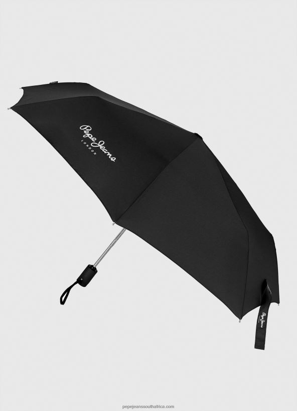 black_teo_folding_automatic_umbrella_pepe_jeans_l20f2f787_women.jpg Black Teo Folding Automatic Umbrella Pepe Jeans L20F2F787 Women - Image 1
