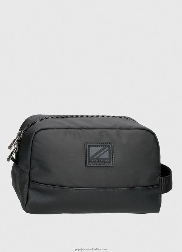 black_travel_toiletry_bag_with_handle_pepe_jeans_l20f2f1295_men.jpg Black Travel Toiletry Bag With Handle Pepe Jeans L20F2F1295 Men - Image 1