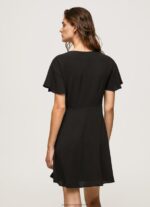 Black V Neck Short Dress Pepe Jeans L20F2F195 Women - Image 4