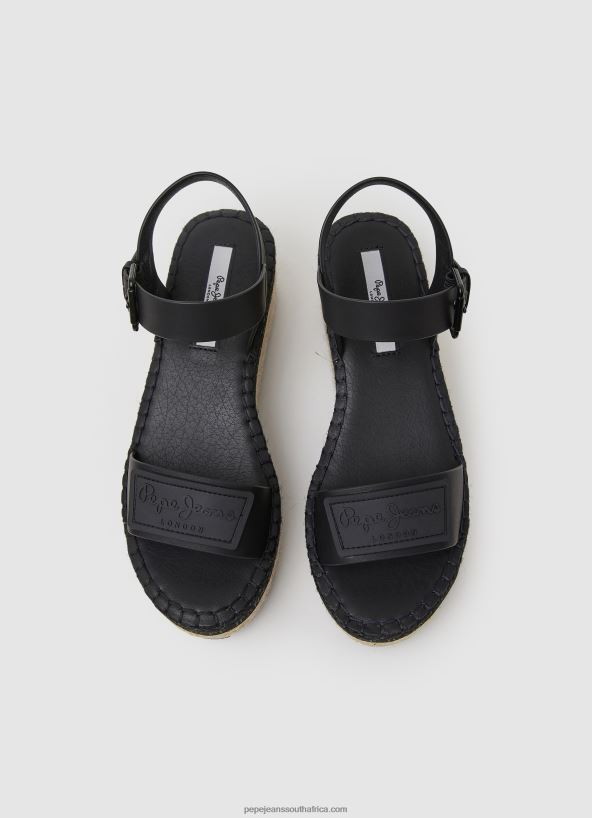 Black Witney Brand Wedge Sandals Pepe Jeans L20F2F643 Women - Image 2