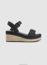 Black Witney Brand Wedge Sandals Pepe Jeans L20F2F643 Women