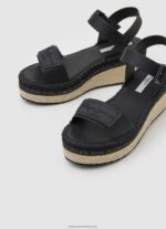 Black Witney Brand Wedge Sandals Pepe Jeans L20F2F643 Women - Image 3