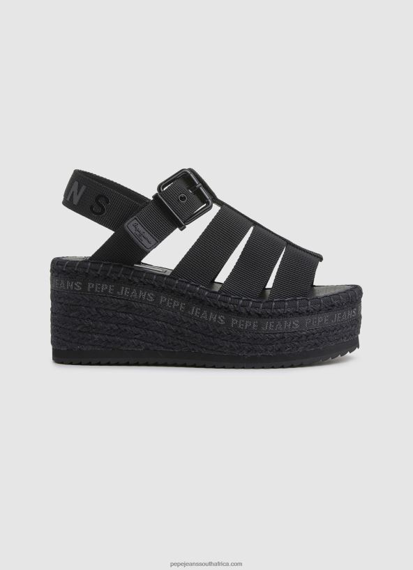black_witney_sunny_wedge_sandals_pepe_jeans_l20f2f647_women.jpg Black Witney Sunny Wedge Sandals Pepe Jeans L20F2F647 Women - Image 1