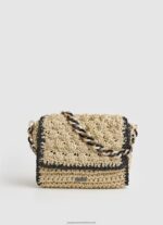 Black Woven Straw Crossbody Bag Pepe Jeans L20F2F718 Women