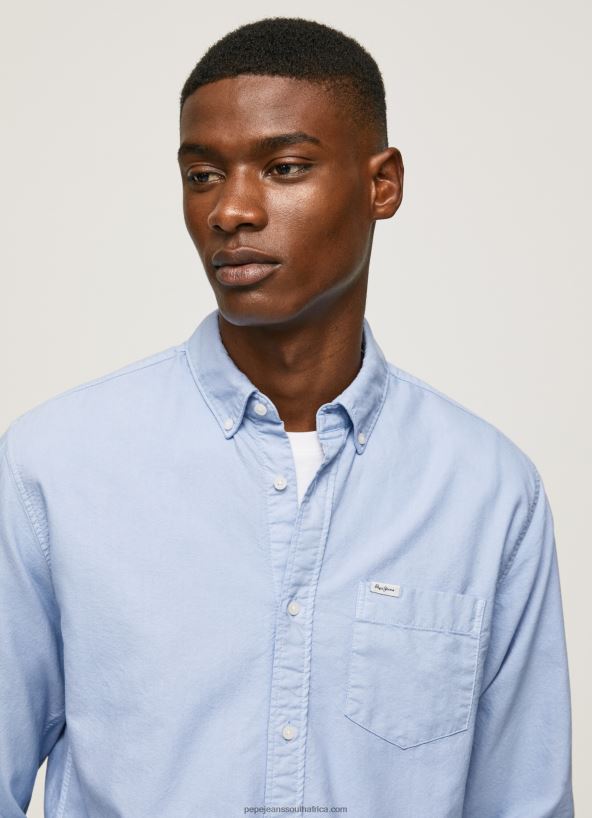 Bleach Blue Fabio Regular Fit Oxford Shirt Pepe Jeans L20F2F1027 Men - Image 3