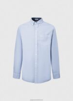 Bleach Blue Fabio Regular Fit Oxford Shirt Pepe Jeans L20F2F1027 Men - Image 5