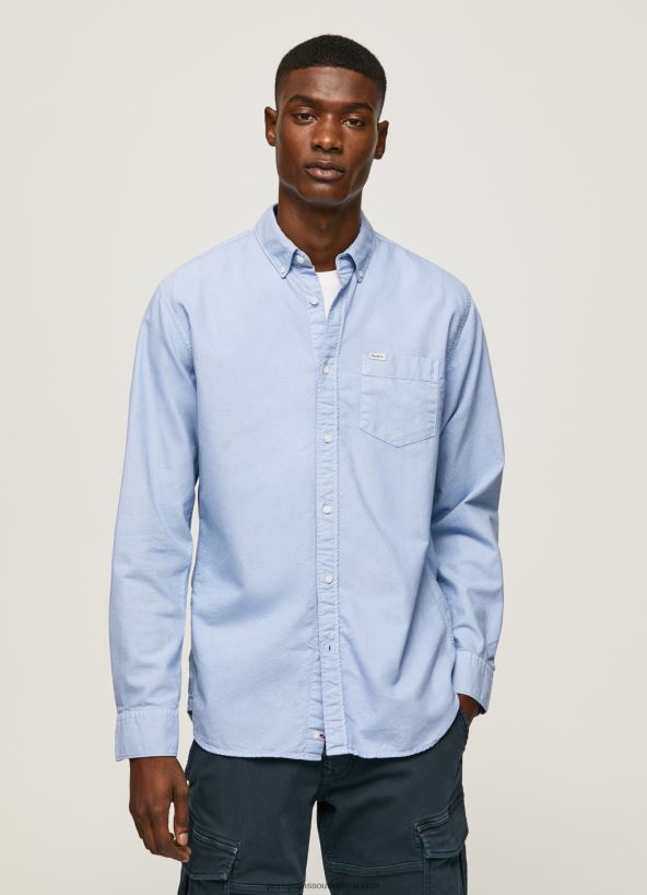 Bleach Blue Fabio Regular Fit Oxford Shirt Pepe Jeans L20F2F1027 Men - Image 1