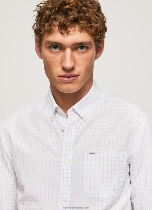 Bleach Blue Larry Slim Fit Poplin Shirt Pepe Jeans L20F2F1028 Men - Image 3