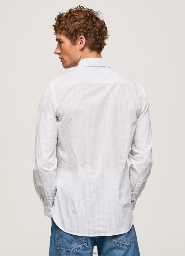 Bleach Blue Larry Slim Fit Poplin Shirt Pepe Jeans L20F2F1028 Men - Image 4