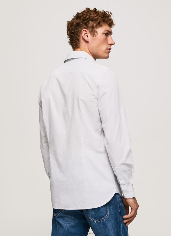 Bleach Blue Lawrence Slim Fit Poplin Shirt Pepe Jeans L20F2F1050 Men - Image 4