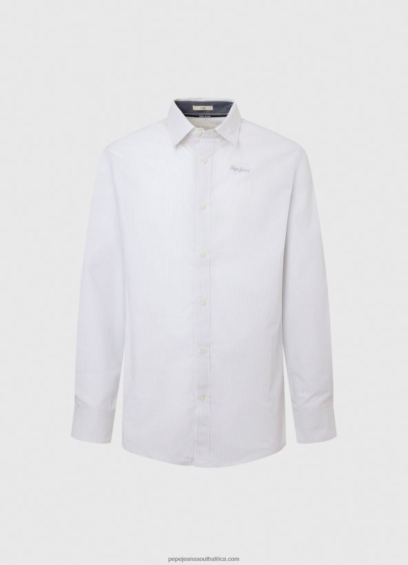 Bleach Blue Lawrence Slim Fit Poplin Shirt Pepe Jeans L20F2F1050 Men - Image 5