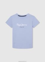 Bleach Blue Logo Basic T-Shirt Pepe Jeans L20F2F1637 Boy