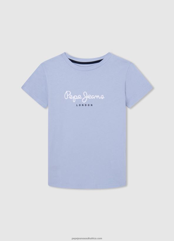 bleach_blue_logo_basic_t_shirt_pepe_jeans_l20f2f1637_boy.jpg Bleach Blue Logo Basic T-Shirt Pepe Jeans L20F2F1637 Boy - Image 1