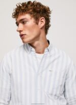 Bleach Blue Lucius Slim Striped Oxford Shirt Pepe Jeans L20F2F1026 Men - Image 5