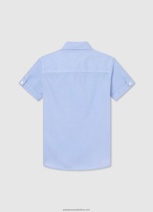 Bleach Blue Misterton Short Sleeved Shirt Pepe Jeans L20F2F1674 Boy - Image 2
