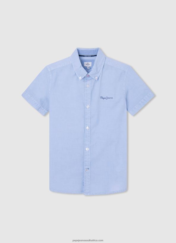 Bleach Blue Misterton Short Sleeved Shirt Pepe Jeans L20F2F1674 Boy - Image 1