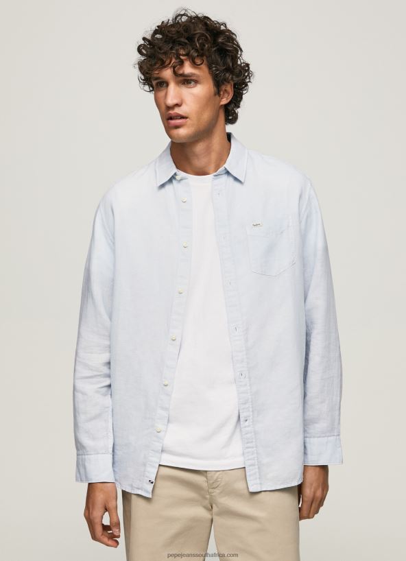 bleach_blue_parker_long_sleeved_shirt_pepe_jeans_l20f2f1071_men.jpg Bleach Blue Parker Long Sleeved Shirt Pepe Jeans L20F2F1071 Men - Image 1