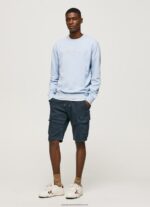 Bleach Blue Printed Logo Cotton Jumper Pepe Jeans L20F2F876 Men - Image 2