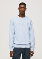Bleach Blue Printed Logo Cotton Jumper Pepe Jeans L20F2F876 Men - Image 3