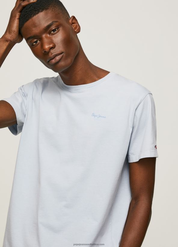 Bleach Blue Printed Logo Cotton T-Shirt Pepe Jeans L20F2F947 Men - Image 3