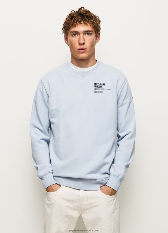 bleach_blue_rounded_collar_cotton_jumper_pepe_jeans_l20f2f869_men.jpg Bleach Blue Rounded Collar Cotton Jumper Pepe Jeans L20F2F869 Men - Image 1