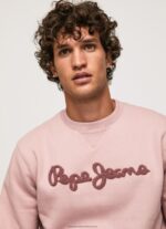 Bleach Pink Embroidered Logo Cotton Jumper Pepe Jeans L20F2F882 Men - Image 3