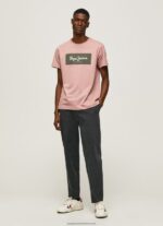 Bleach Pink Embroidered Logo Cotton T-Shirt Pepe Jeans L20F2F926 Men - Image 2