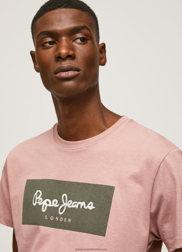 Bleach Pink Embroidered Logo Cotton T-Shirt Pepe Jeans L20F2F926 Men - Image 3