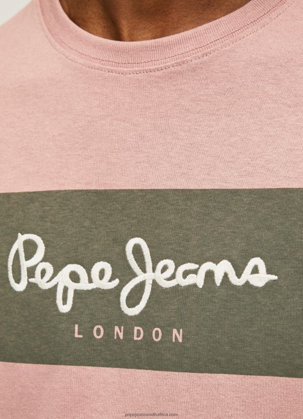 Bleach Pink Embroidered Logo Cotton T-Shirt Pepe Jeans L20F2F926 Men - Image 4
