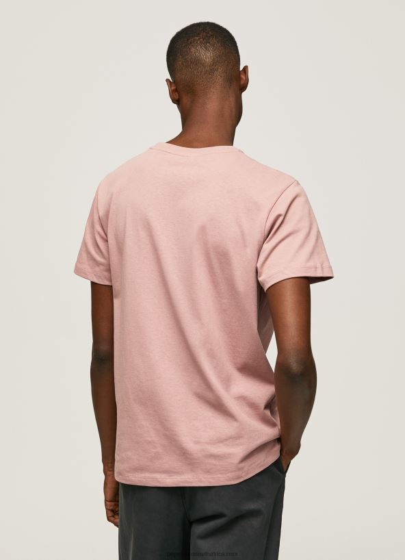 Bleach Pink Embroidered Logo Cotton T-Shirt Pepe Jeans L20F2F926 Men - Image 5