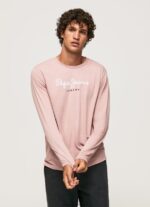 Bleach Pink Printed Logo Cotton T-Shirt Pepe Jeans L20F2F915 Men