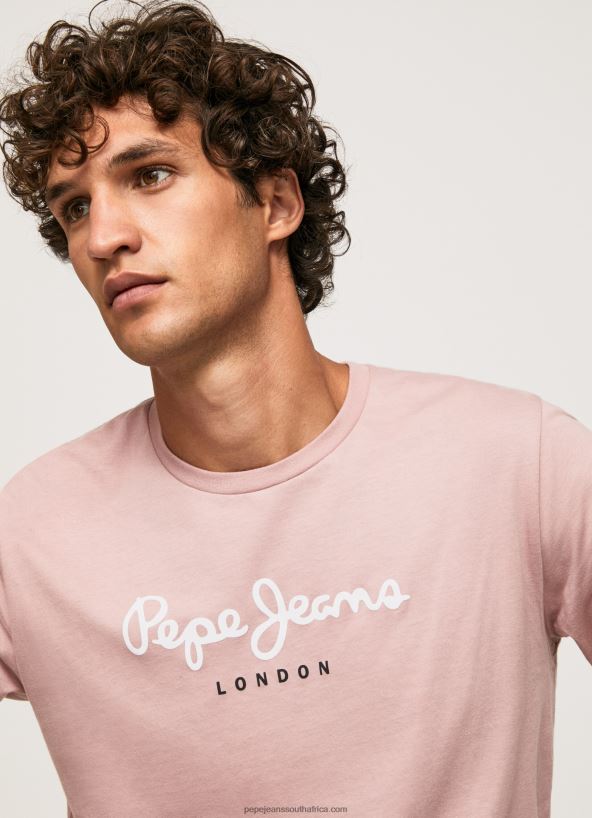 Bleach Pink Printed Logo Cotton T-Shirt Pepe Jeans L20F2F915 Men - Image 3