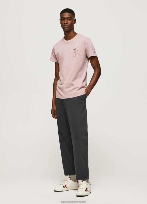 Bleach Pink Washed And Dyed Cotton T-Shirt Pepe Jeans L20F2F928 Men - Image 2