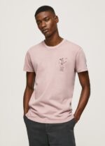 Bleach Pink Washed And Dyed Cotton T-Shirt Pepe Jeans L20F2F928 Men - Image 3