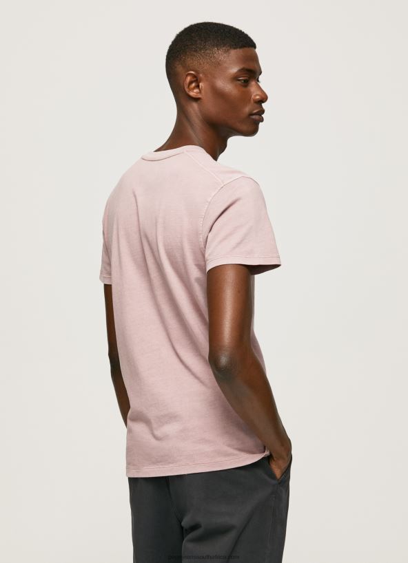 Bleach Pink Washed And Dyed Cotton T-Shirt Pepe Jeans L20F2F928 Men - Image 4