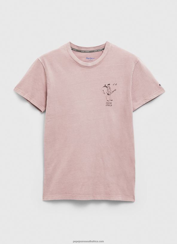 Bleach Pink Washed And Dyed Cotton T-Shirt Pepe Jeans L20F2F928 Men - Image 5
