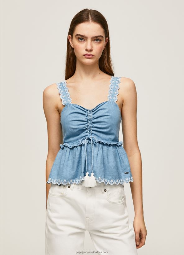blue_denim_tank_top_pepe_jeans_l20f2f350_women.jpg Blue Denim Tank Top Pepe Jeans L20F2F350 Women - Image 1