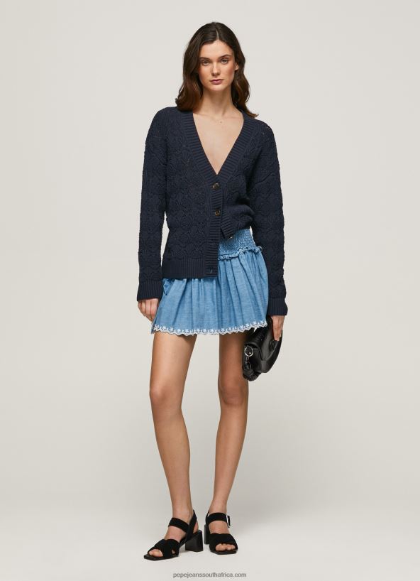 blue_embroidered_denim_mini_skirt_pepe_jeans_l20f2f504_women.jpg Blue Embroidered Denim Mini Skirt Pepe Jeans L20F2F504 Women - Image 1