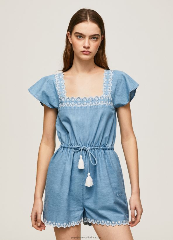 blue_short_denim_jumpsuit_pepe_jeans_l20f2f191_women.jpg Blue Short Denim Jumpsuit Pepe Jeans L20F2F191 Women - Image 1